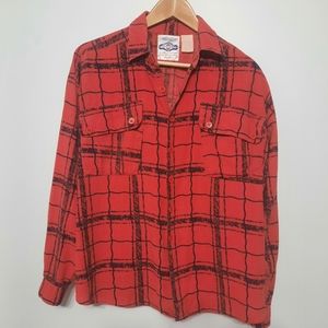 Santana Red & Blue Button Down Top